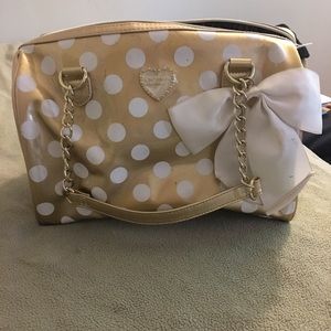 Betsey Johnson white polka dot purse